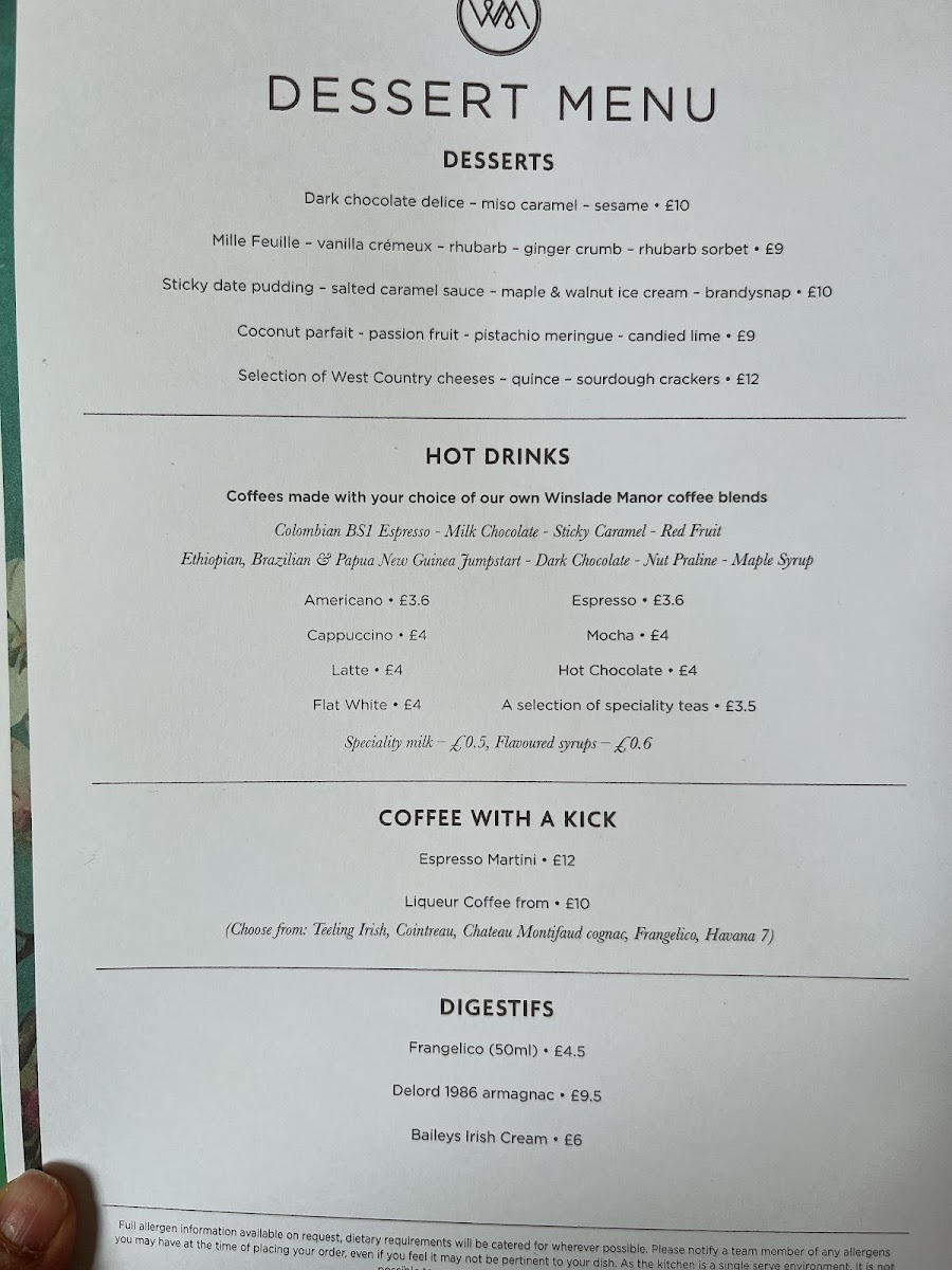 Menu Winslade Manor Restaurant & Bar-2